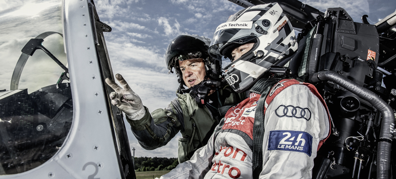 Illustration for article titled When Audi's Le Mans Racer Meets A Eurofighter Typhoon